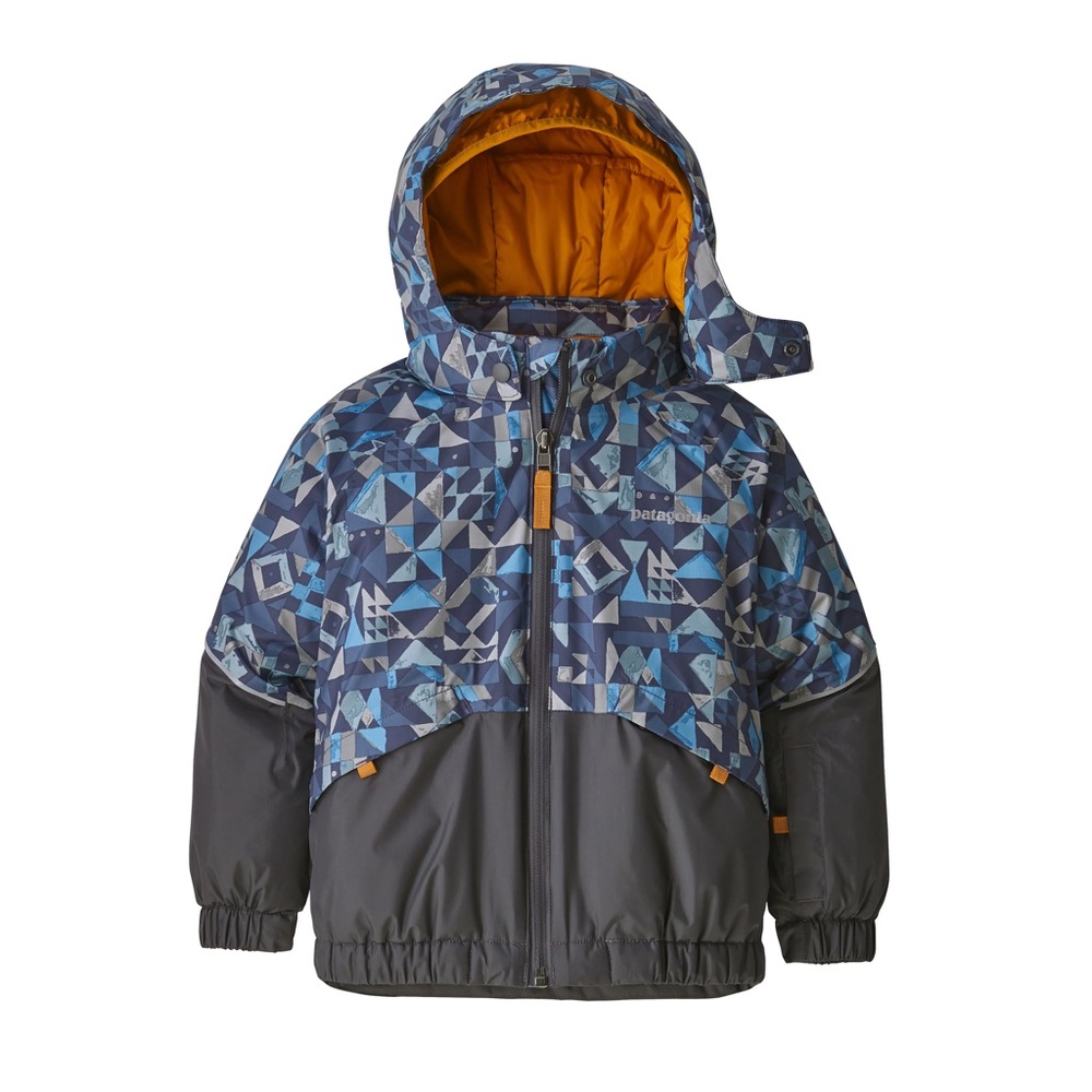 Patagonia Baby Snow Pile Jacket Blue Gray Geometric Pattern Winter Coat 2T